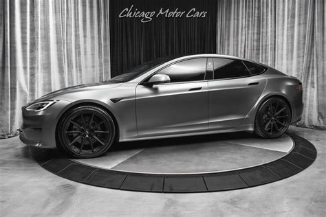 Used 2021 Tesla Model S Plaid Sedan Autopilot! Matte Gray Wrap! Vossen Hybrid Forged Wheels! For ...
