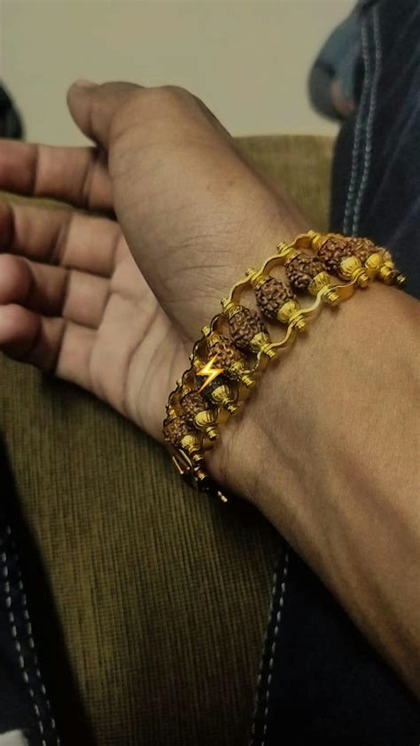 Gold Plated Modern Rudraksha Bracelet – Japam