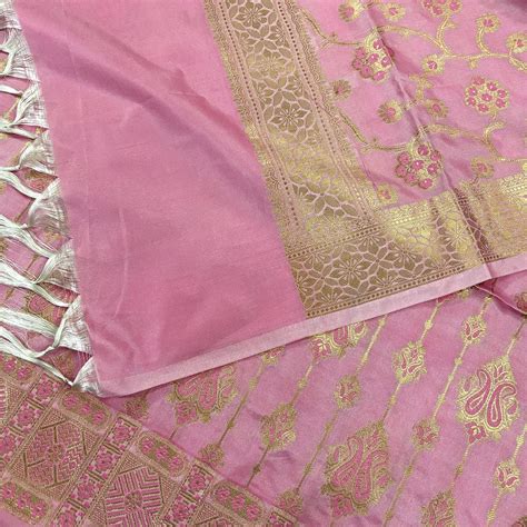 Pink With Pink Meena Katan Silk Banarasi Suit – Mohsin Textiles