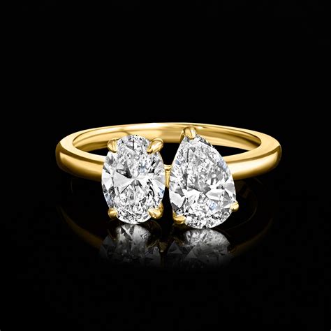 Oval, Pear-Shaped Lab Grown Diamond Toi et Moi Ring | Laboratory grown diamond, Lab grown ...