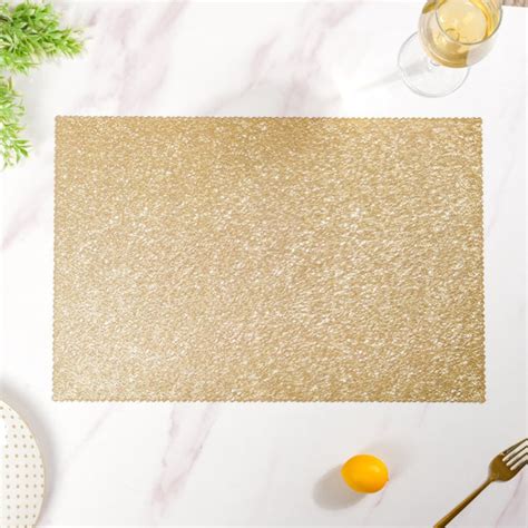 Mesh Table Mat Gold Set Of 6 17x11 Inch