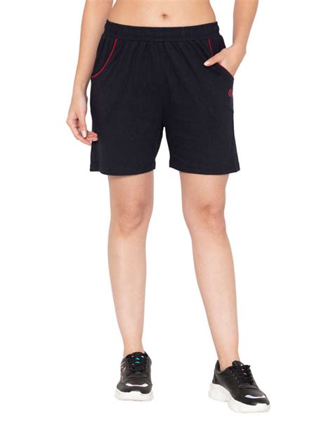 Buy Bodyactive Women Navy Cotton Shorts with Pockets -SHW2-NAV/RED ...