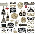 Festiko® 30 Pcs 60th Birthday Photo Booth Props, 60th Birthday ...
