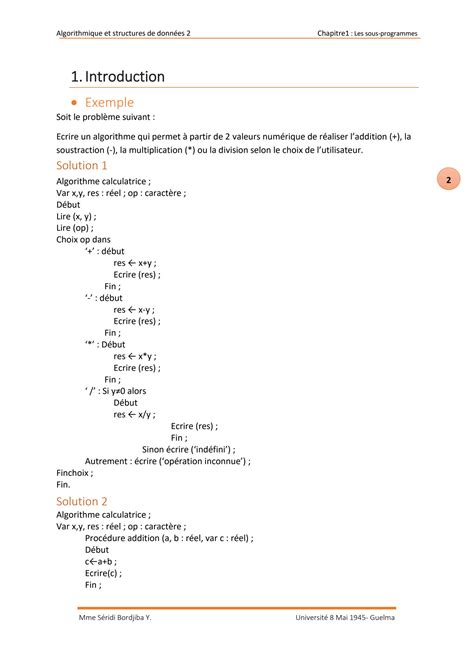 Image result for Sous-Programme Algorithme