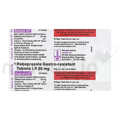 Buy Rablet 20mg Tablet Online: Uses, Price, Dosage, Instructions, Side ...