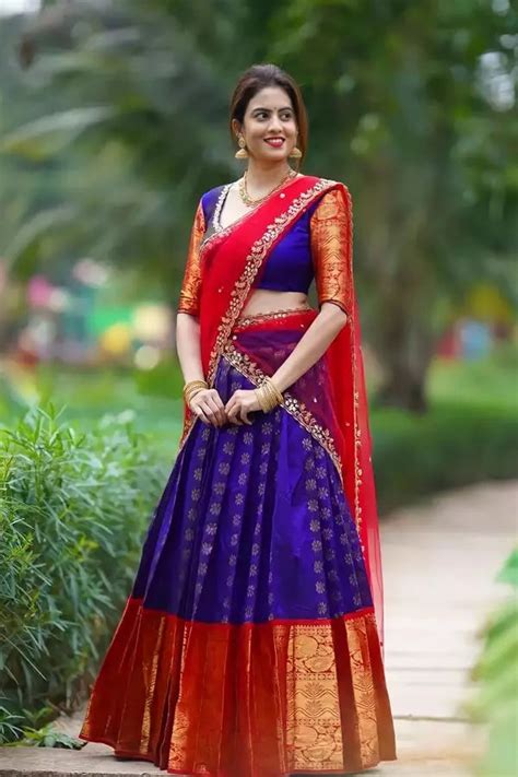 Purple Modern Half Saree Colour Combinations 2022 - Anaya Designer Studio