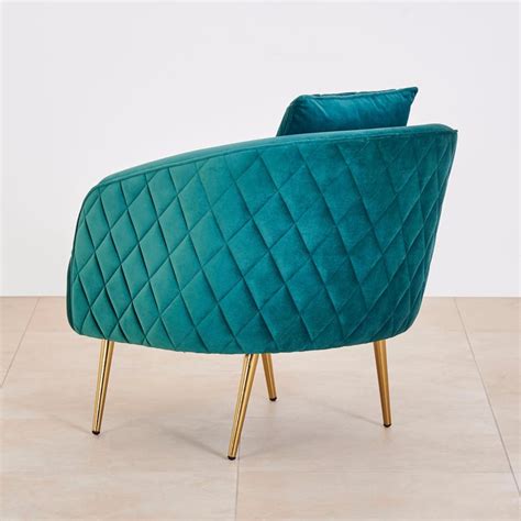 Buy Monarch Velvet Lounge Chair - Teal from Home Centre at just INR 14995.0