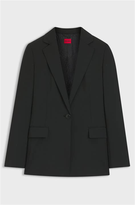 HUGO - Regular-fit jacket with notch lapels - Black