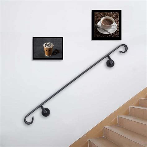 Buy Wall Handrail Wrought Iron Stair Handrail Wall Mount Handrail Fit 3 ...