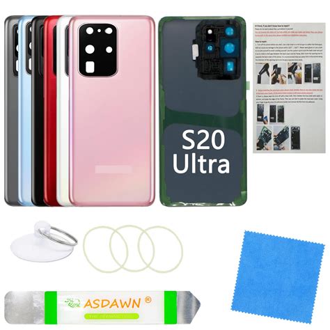 Galaxy S20 Ultra Rear Glass Replacement Back Cover w/Pre-Installed ...