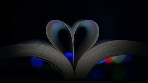 Download wallpaper 1920x1080 book, heart, pages, dark full hd, hdtv ...