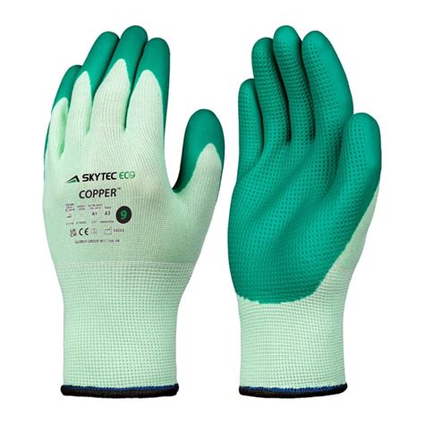 SKG00051E Skytec | Skytec Eco Copper Green Polyester Work Gloves, Size ...