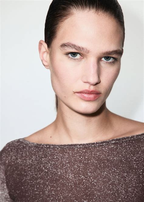 Sparkly boat-neck top - Women | MANGO USA