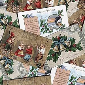 Angroos Vintage Christmas Greeting Cards 4x6 inch (Perfumed-Precious ...