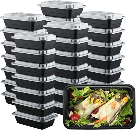 Buy 50 Pack Plastic Meal Prep Containers, Reusable Disposable Food ...