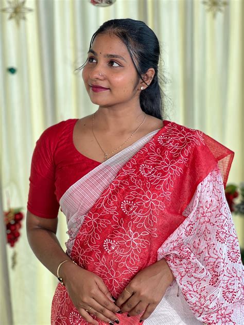 Floral Embroidered Kota Saree | NHH572 – Aham Designer Boutique