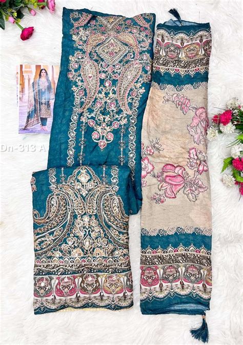 SHREE FAB DESIGN NO - KT - 313 PURE VISCOSE MUSLIN DIGITAL PRINT AARI ...
