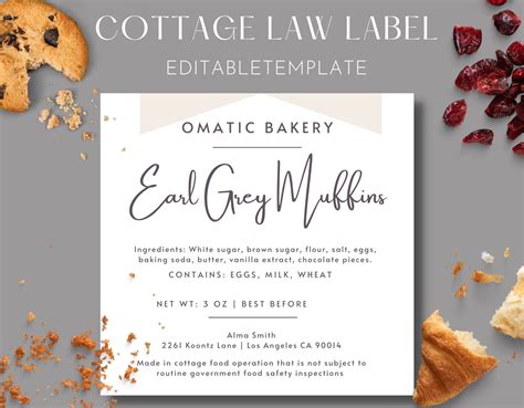 Cottage Food Label Template Ohio at Margaret Cass blog