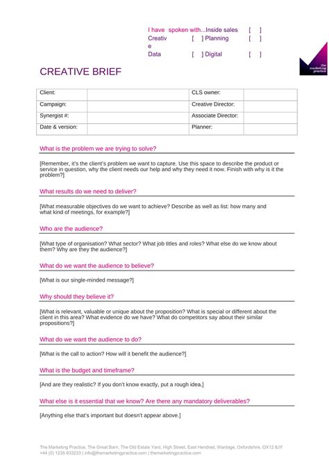 Creative Briefing - Template Spark...: Premium Template - Template Spark