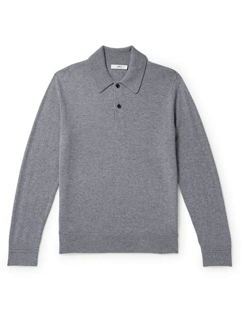 Mr P. - Cashmere Polo Shirt - Gray Mr P.
