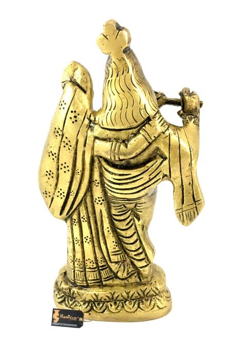 Buy Brass Radha Krishna Pair Idol Antique Yellow Brass Showpiece Online ...