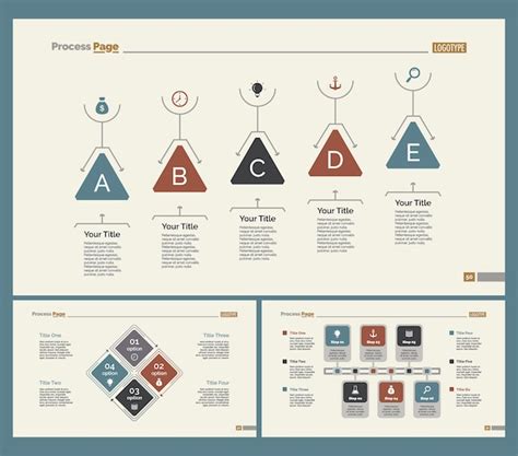 Free Vector | Three business slide templates set