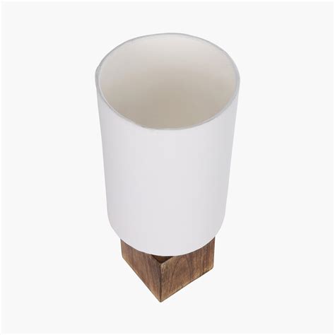 Buy HOMESAKE Contemporary Decor White Wooden And Linen Table Lamp With ...