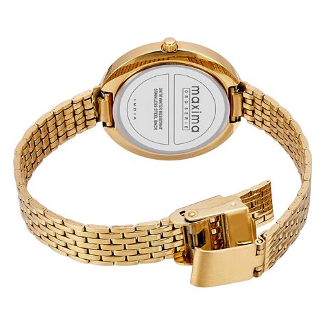 Maxima GOLD Women White Dial Analogue Watch - O-56240CMLY