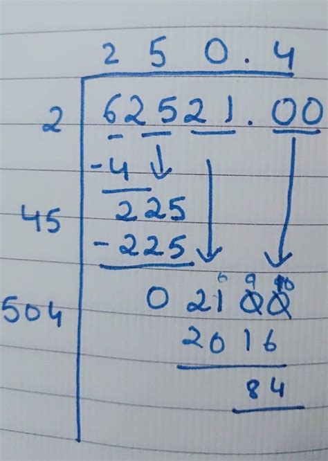 square root of 62521 by long division - Brainly.in