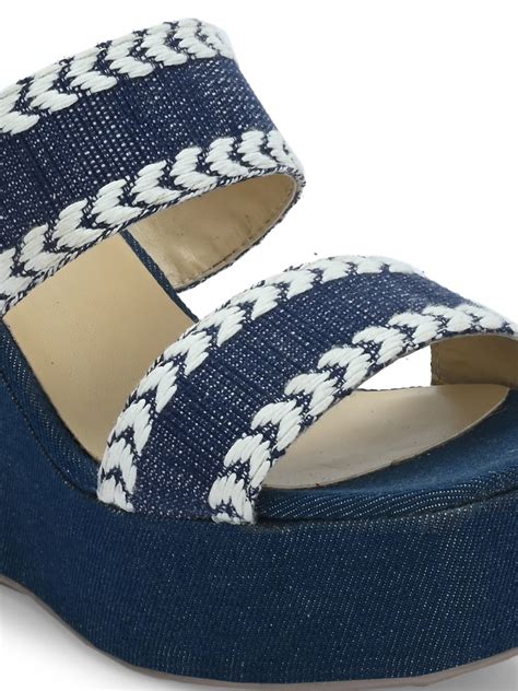 Women's Blue Colour Vegan Leather Blue / white strap – Carlo Romano