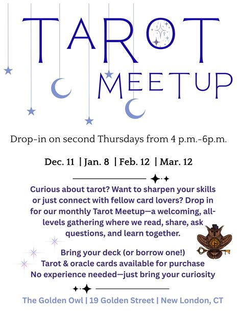TAROT MEETUP - Drop-in on second Thursdays, 19 Golden Street, New ...