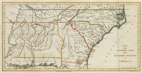 John Russell, Map of the Southern Part of the United States of America, 1798 | The Map House