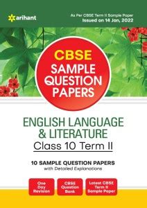 Arihant CBSE Term 2 English Language & Literature Class 10 Sample ...