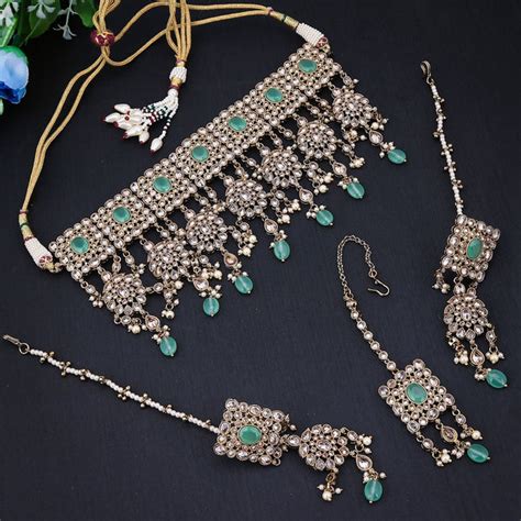 Sukkhi Royal Gold Plated Kundan & Pearl Choker Necklace Set For Women ...