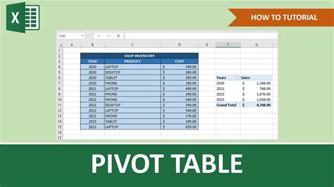Image result for PivotTable Excel Tutorial