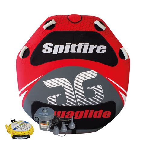 Aquaglide Spitfire 60 Two-Person Towable Tube Package with 12V Inflator ...