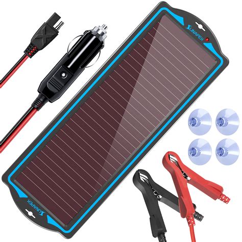 SUNAPEX 12V Solar Trickle Charger Portable Power Solar Panel Solar ...