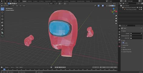 3D model Red Among Us Character Running | 3D Molier International
