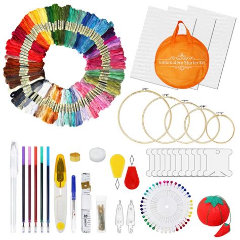 MAOYPANAMERA Hand Embroidery Kit,100 Colors Threads, 40 Sewing India | Ubuy