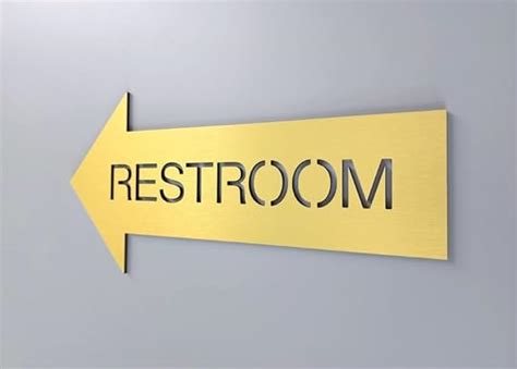 Restroom Left arrow Sign, Directional Restroom Sign,Acrylic board ...