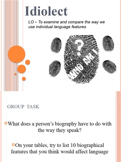 Image result for Define Idiolect with Example