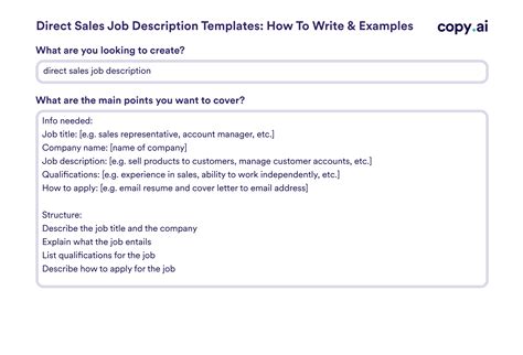 Direct Sales Job Description Templates: How To Write & Examples