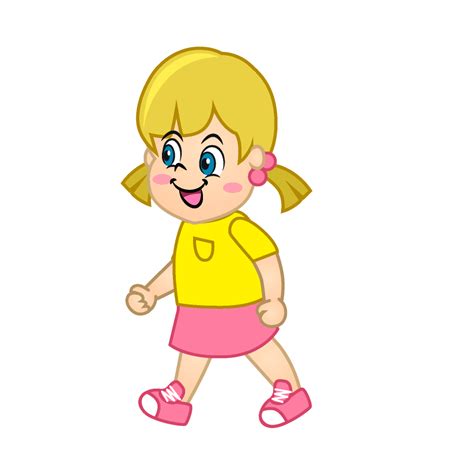 Walking Girl Download Picture｜illustoon | Girl cartoon, Cartoon kids ...