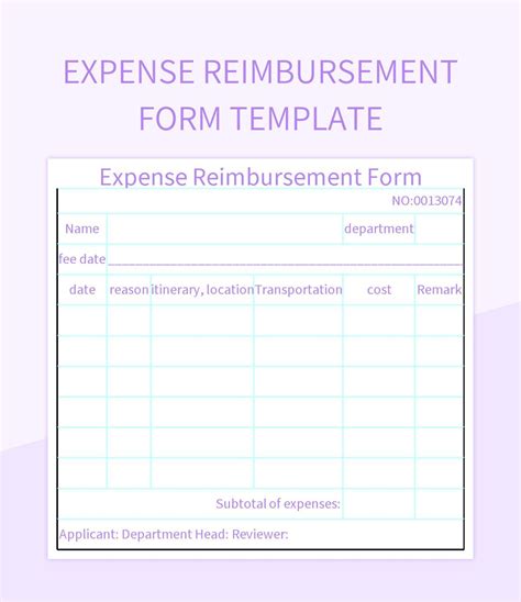 Image result for Expense Reimbursement Form Template