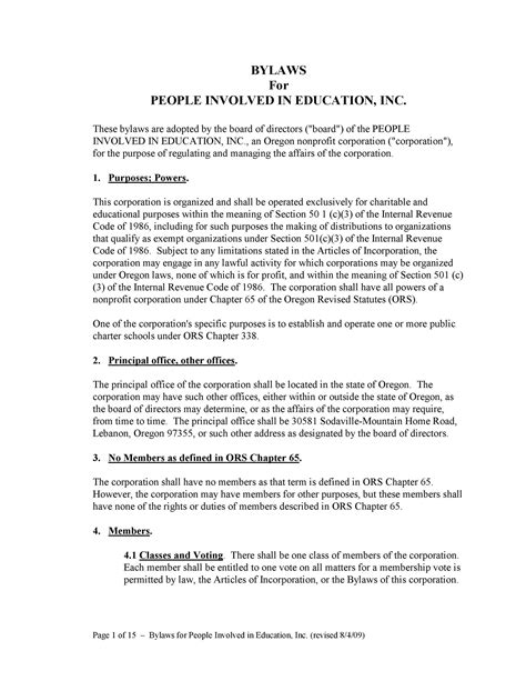 50 Simple Corporate Bylaws Templates & Samples ᐅ TemplateLab