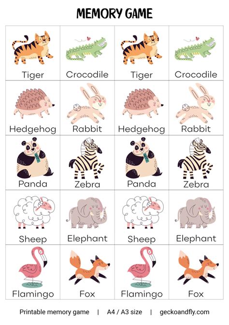 Image result for Memory Game Print Out