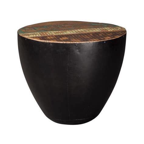 Scott Living Roots Reclaimed Wood Round Eclectic End Table at Lowes.com