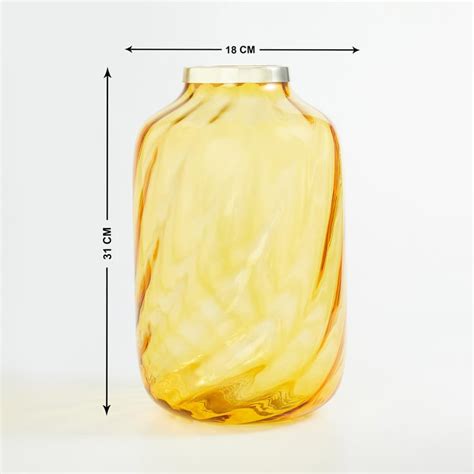 Buy Splendid Gold Rush Glass Swirl Vase from Home Centre at just INR 1599.0