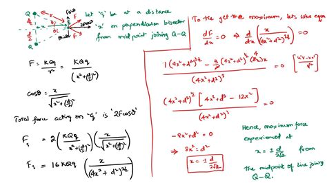 Two particles A and B ,each having a charge Q,are place a distance d ...