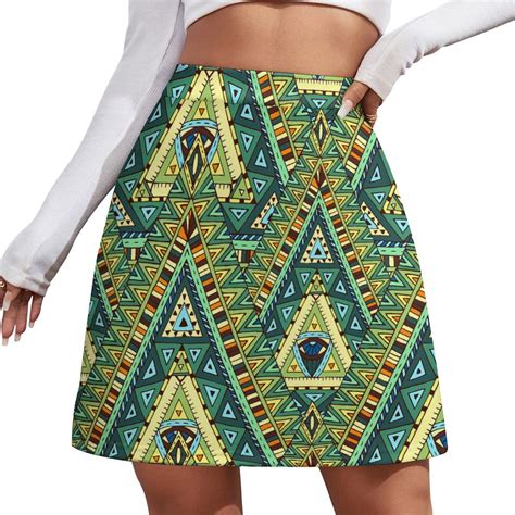 African Ethnic Print Skirt Summer Weave Striped Street Fashion Casual A ...